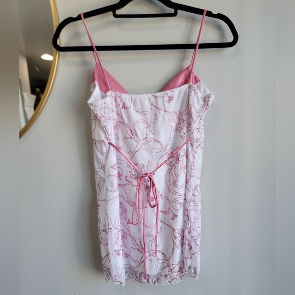 Vintage Kiwi 2000s pink white babydoll top Medium Y2K - Picture 6 of 9